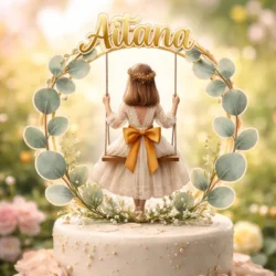 Alternative view of Cake Topper Chica del Columpio