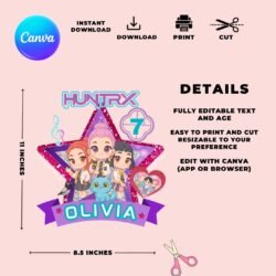 Alternative view of Kpop Demon Hunters V.2 CANVA Cake Topper Bundle 12