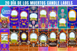 20 Day of the Dead Candle Labels