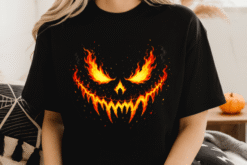 Flaming Pumpkin Face Halloween PNG