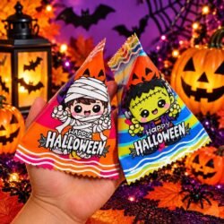 Cajita dulces halloween Tipo Boing Triagular