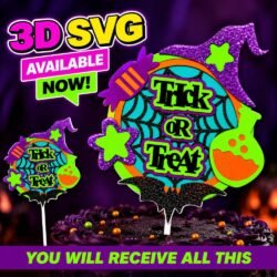 Halloween Trick or Treat Topper 3D SVG